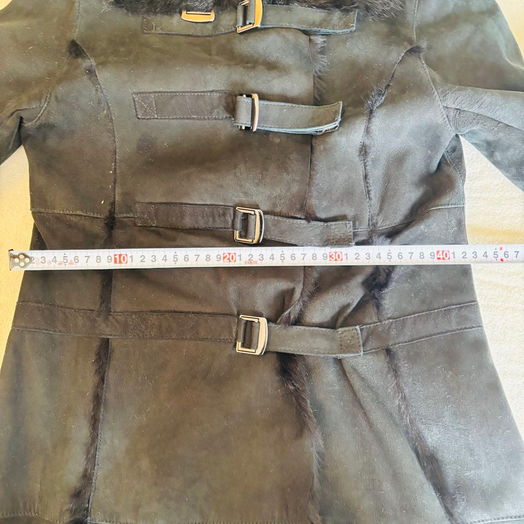 ロイスクレヨン ラビットファー 毛皮コート 黒 M