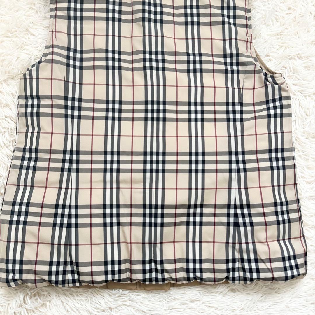 バーバリーロンドン リバーシブル ノバチェック ダウンベスト ベージュ L