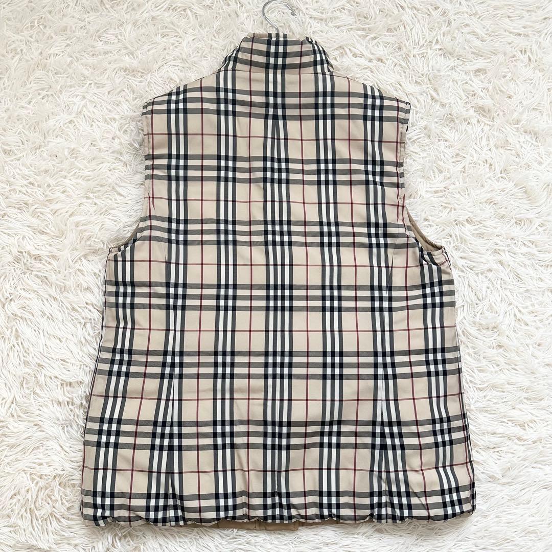 バーバリーロンドン リバーシブル ノバチェック ダウンベスト ベージュ L