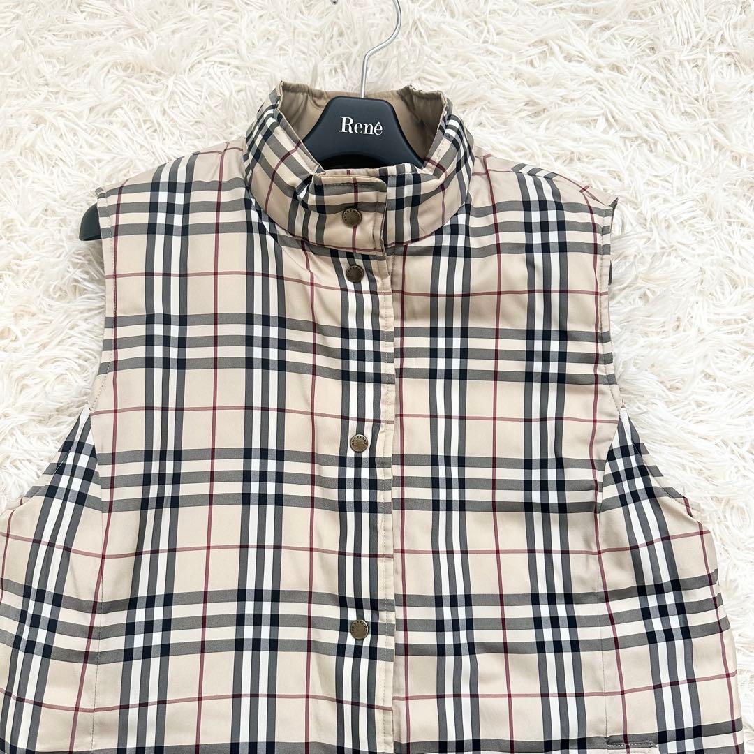 バーバリーロンドン リバーシブル ノバチェック ダウンベスト ベージュ L