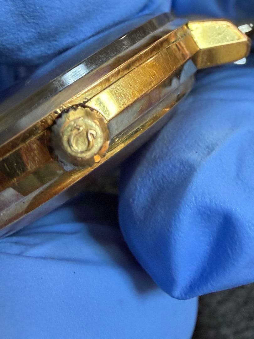 手巻き 稼働品 OMEGA デビル メンズ腕時計 ゴールド