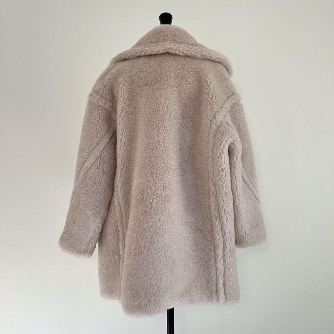 新品未使用 ベアミディアム丈 テディコート ライトベージュ