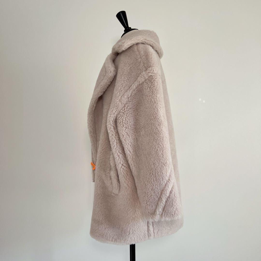 新品未使用 ベアミディアム丈 テディコート ライトベージュ