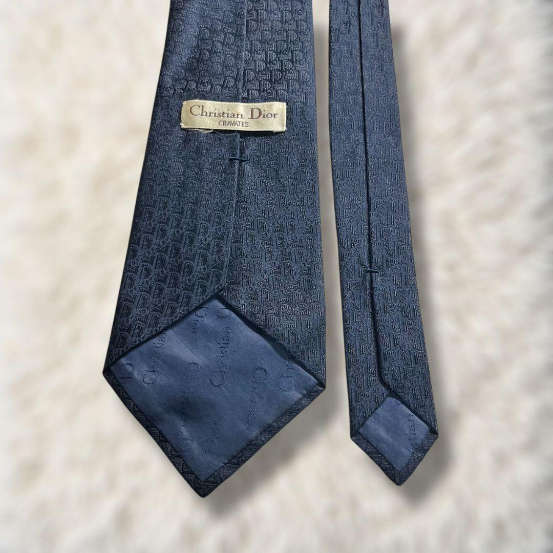 【美品✨】クリスチャンディオール ミニトロッター 濃紺色 モノトーン ジャガード