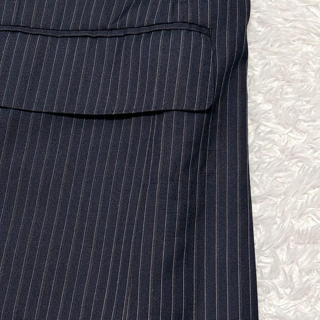シルク混✨バーバリーロンドン セットアップ スーツ ストライプ AB4 ネイビー