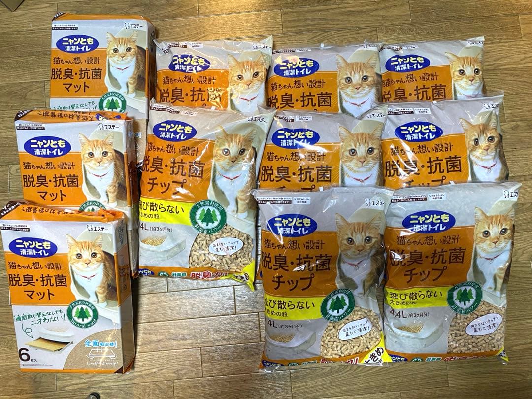 ニャンとも清潔トイレ　チップ　大きめ4.4L 　マット