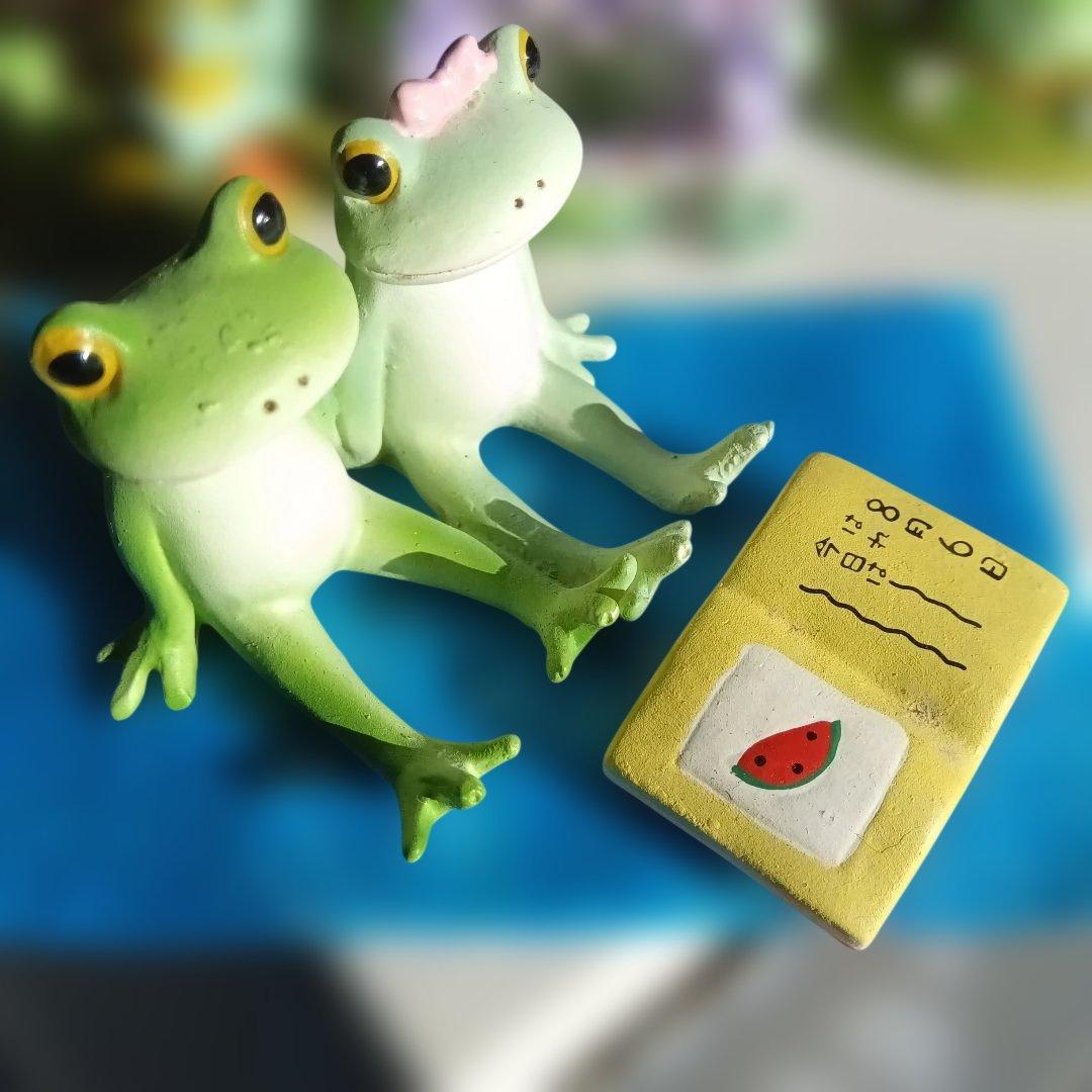 コポーカエル　ペア（カップル）１５点のミニチュア