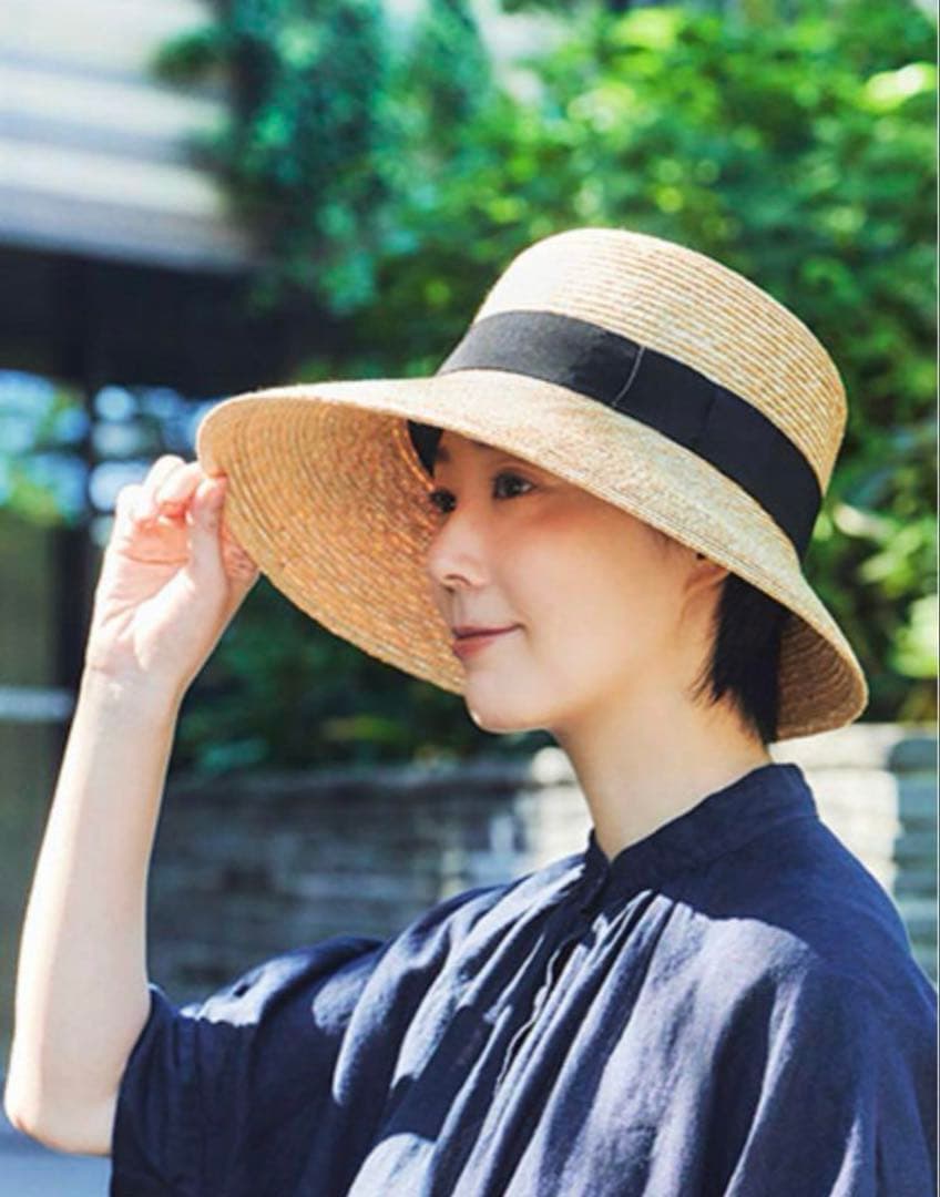 田中帽子店 ステラ 麦わら つば長女優帽 美品