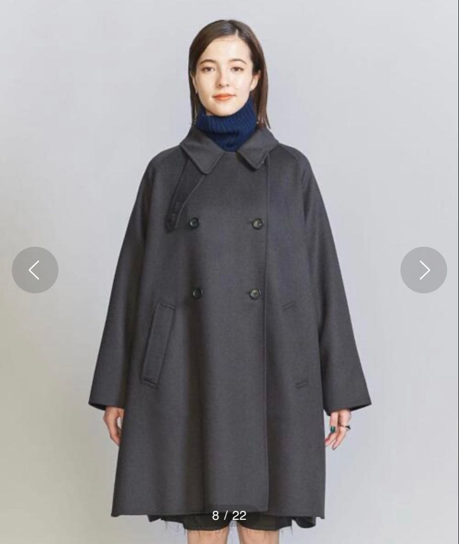 新品未使用ビューティアンドユースリバーポンチョコートM ネイビーアローズ