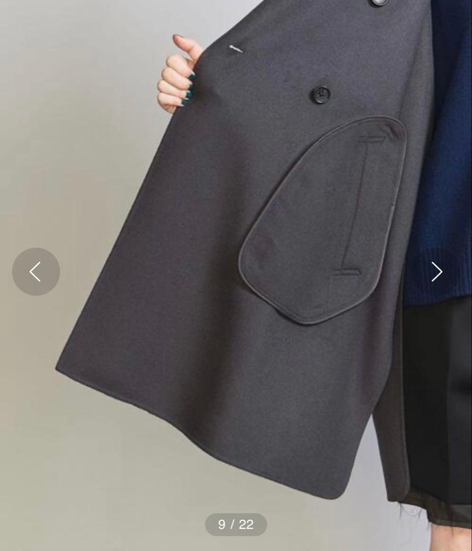 新品未使用ビューティアンドユースリバーポンチョコートM ネイビーアローズ