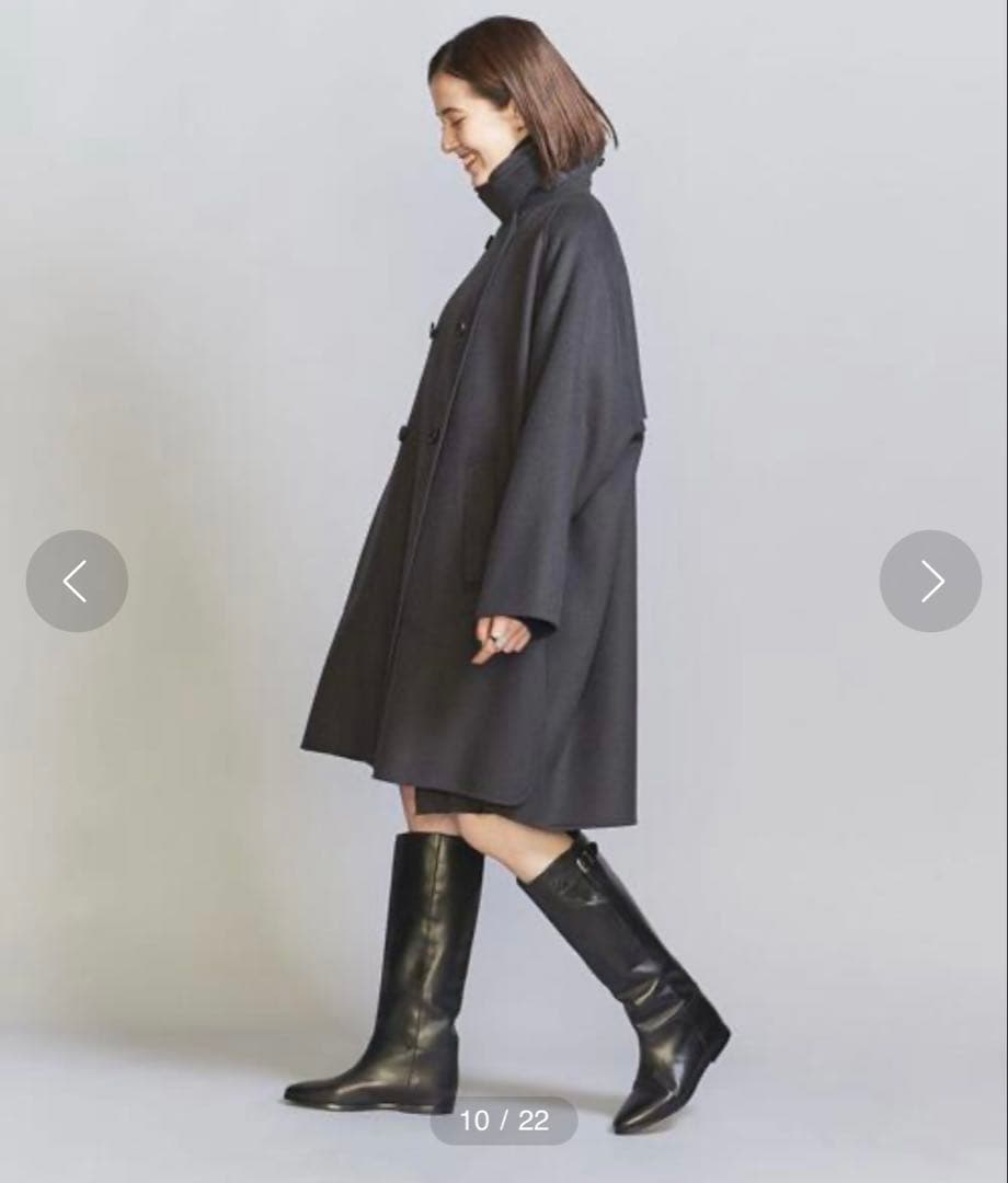 新品未使用ビューティアンドユースリバーポンチョコートM ネイビーアローズ