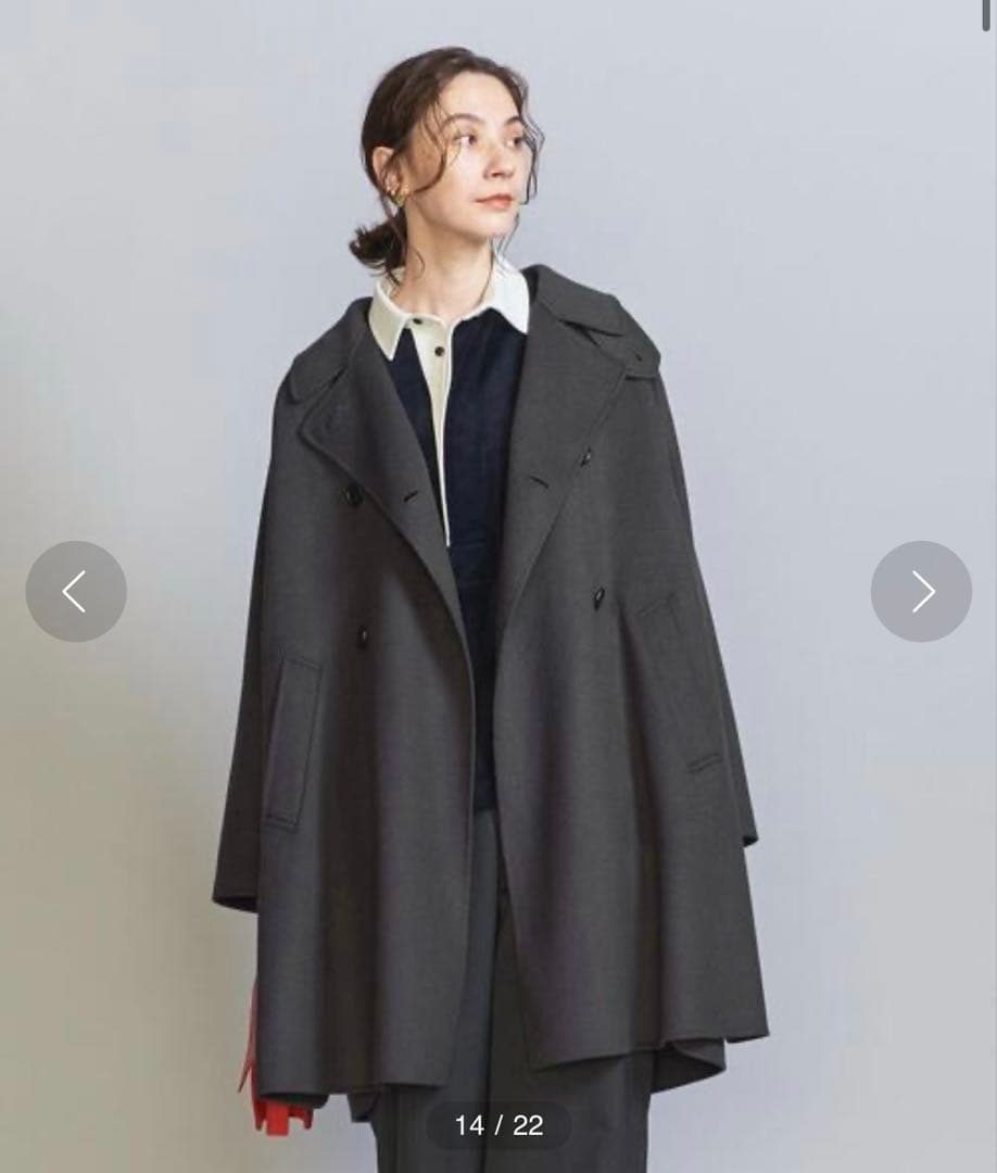 新品未使用ビューティアンドユースリバーポンチョコートM ネイビーアローズ