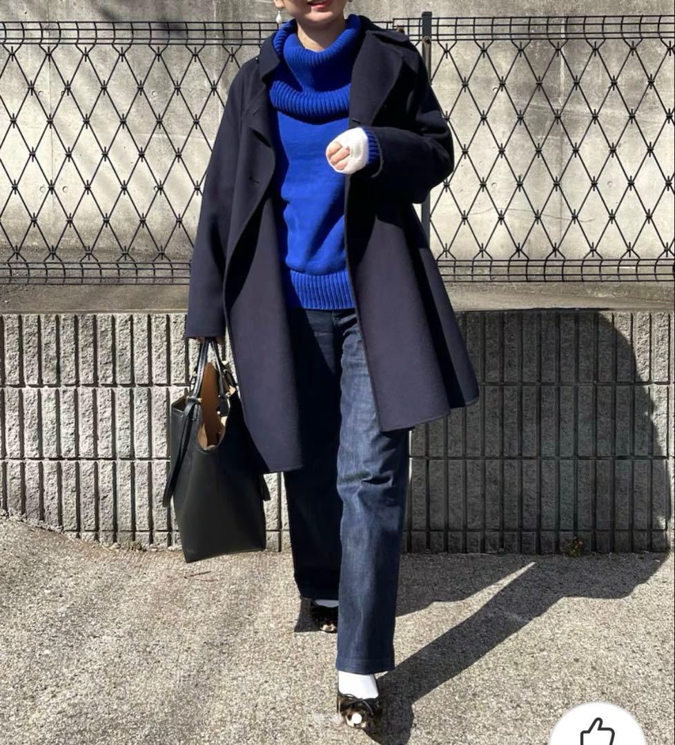 新品未使用ビューティアンドユースリバーポンチョコートM ネイビーアローズ