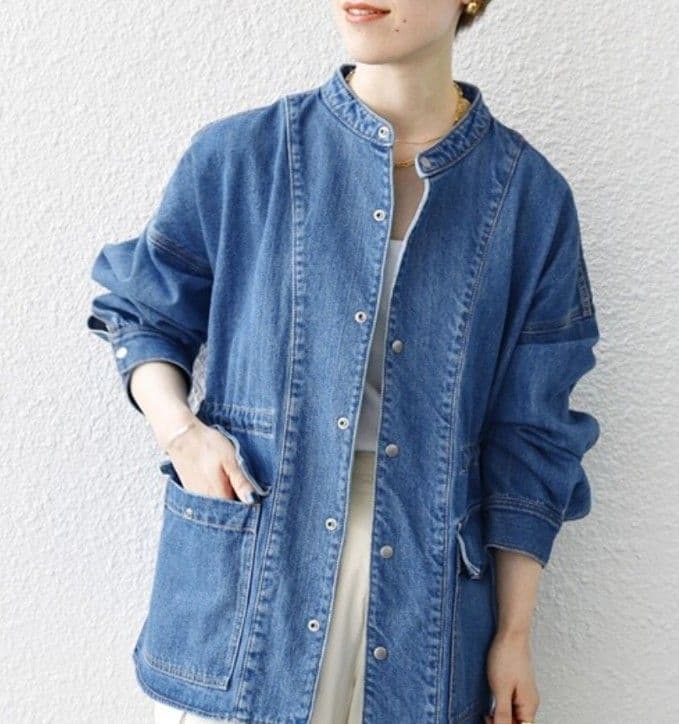 週末限定値引 SHIPS any: デニム ワーク ジャケット☆ブルー（完売色）