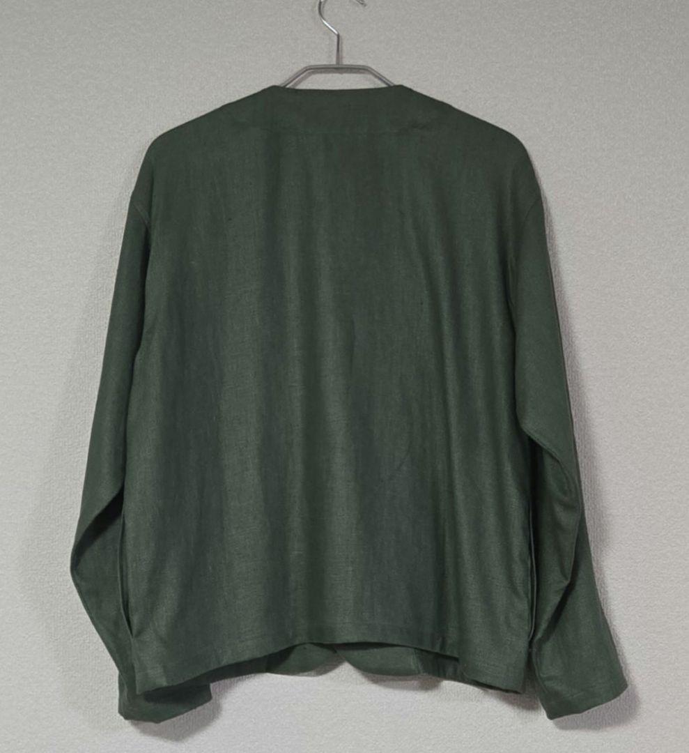 wafu. わたぬき服装 首があきすぎないジャケット プレミアムリネン厚地