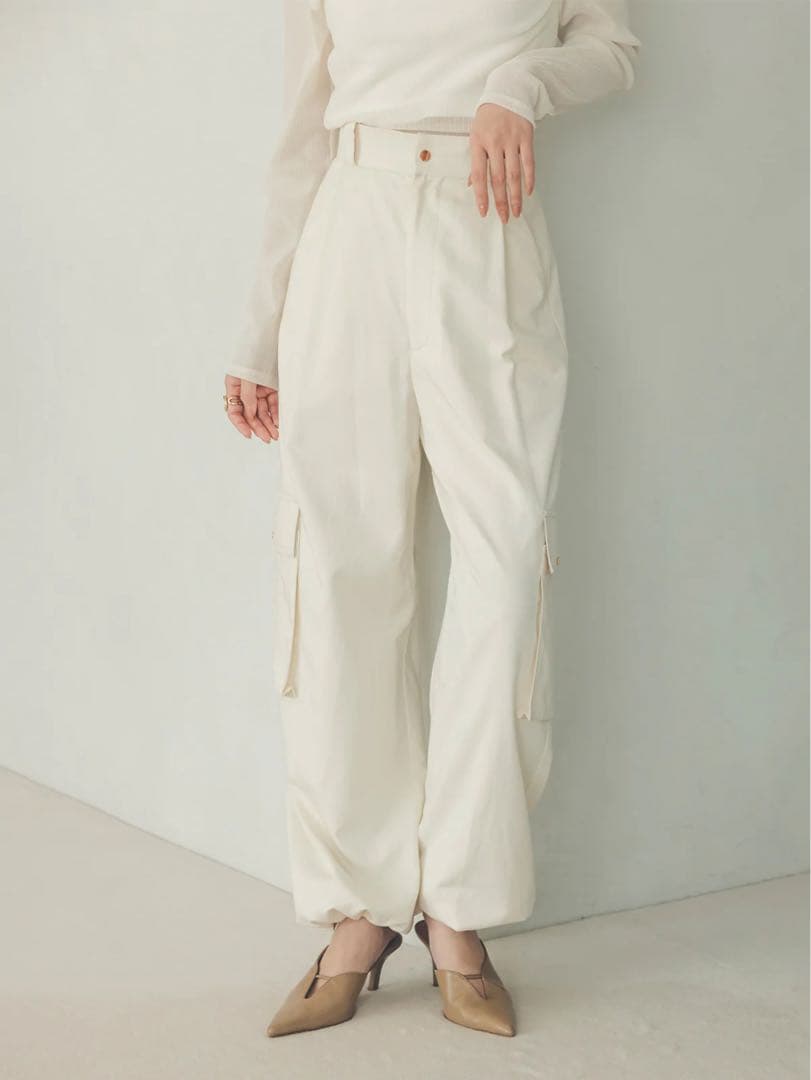 アニュアンス 2025年モデル ドロストヘムカーゴパンツ ブラウン ポケット