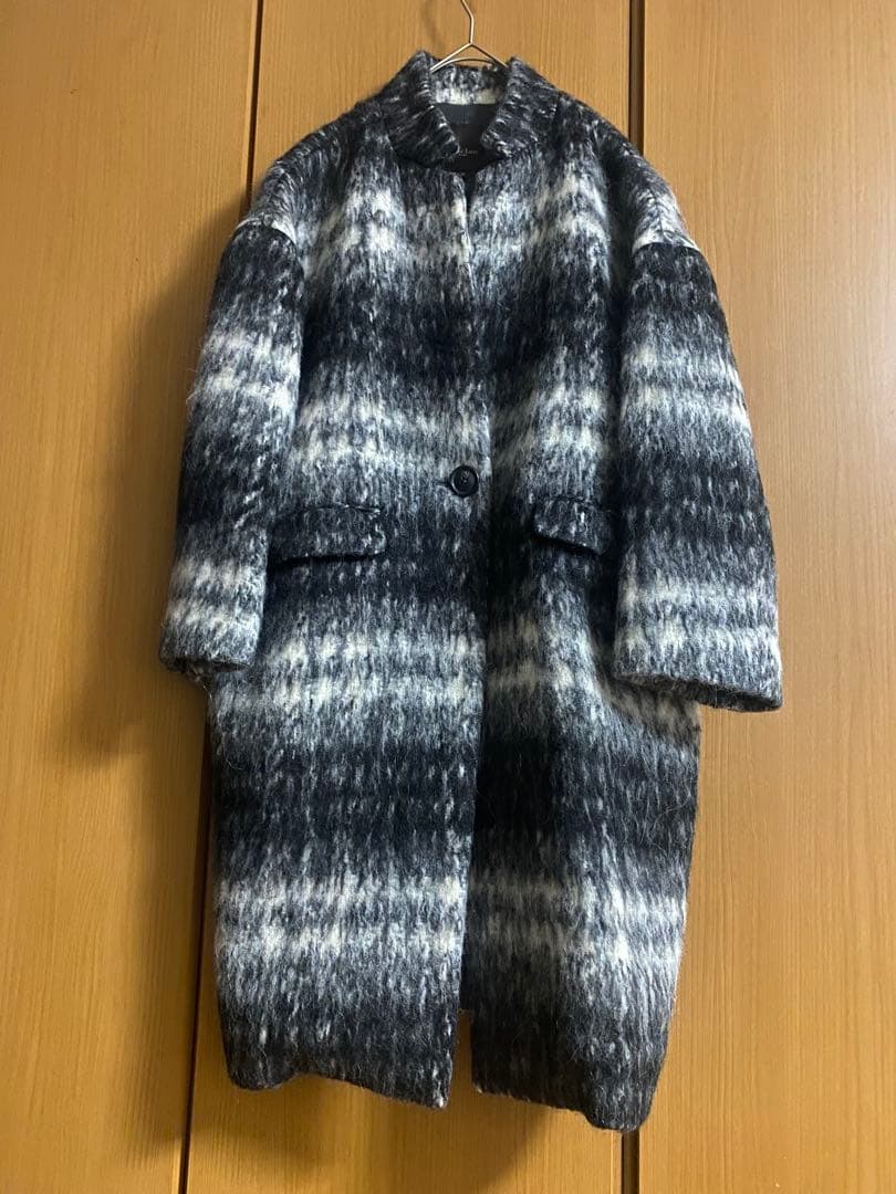 Demi-Luxe BEAMS / シャギー　チェック コクーンコート　アルパカ