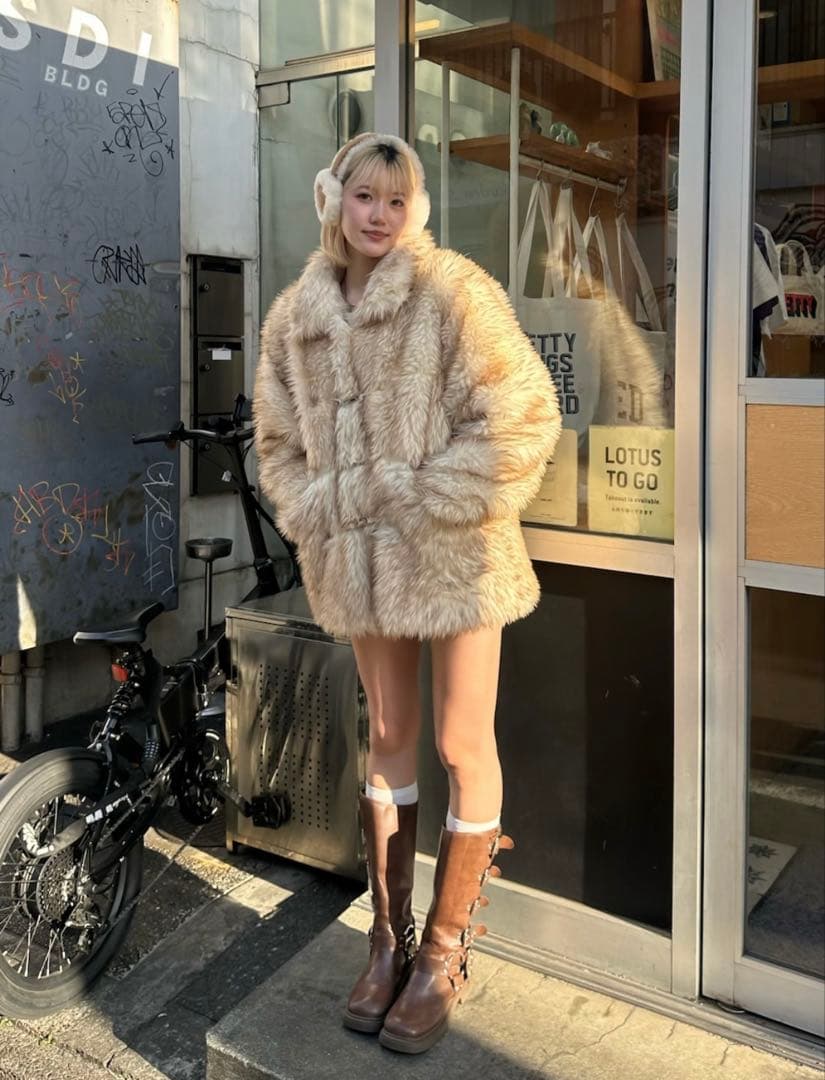 【SHAGGIE】トグルボタンファーミドルコート