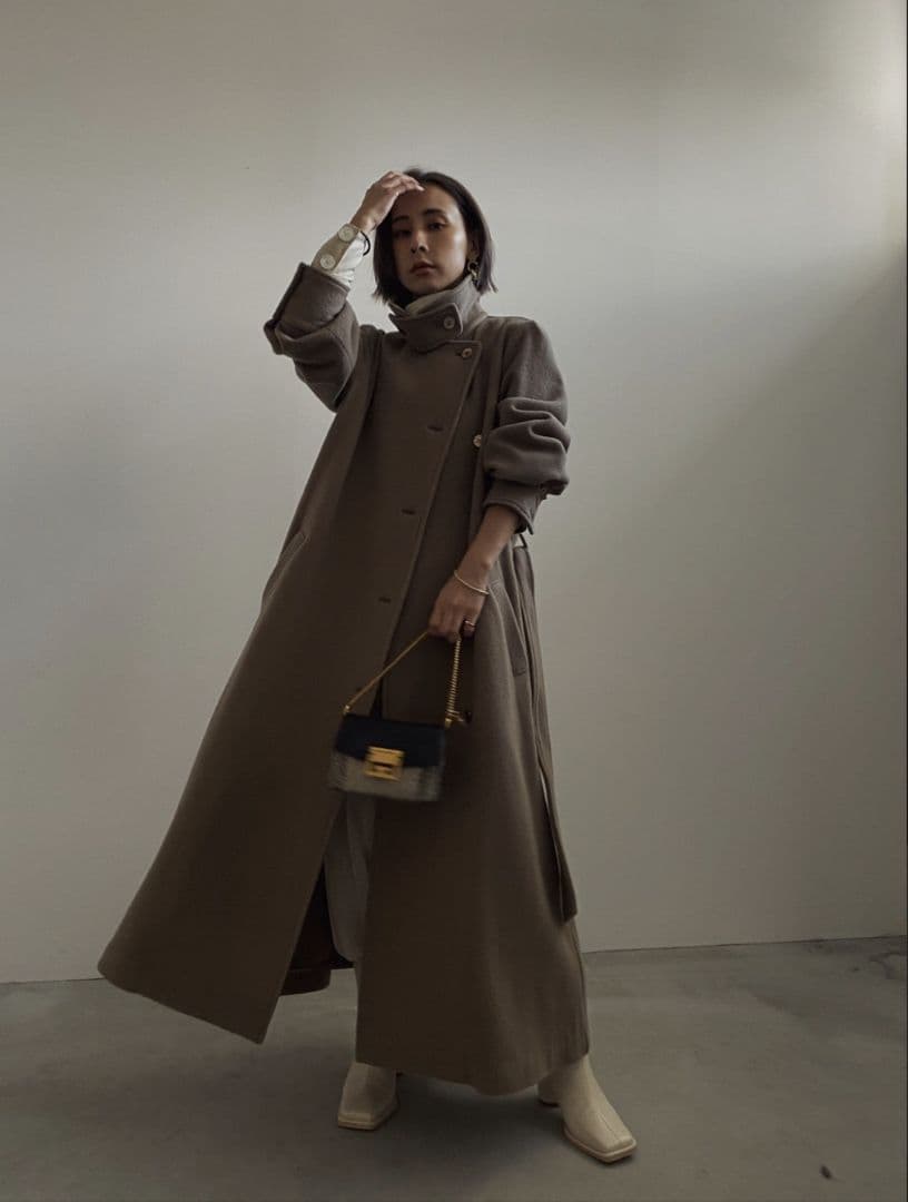 Ameri　POOFY FLARE LONG COAT