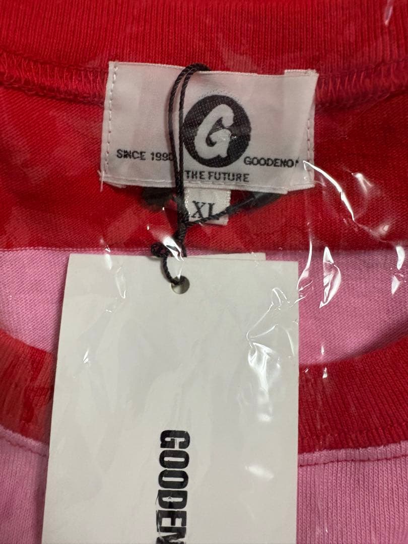 GOODENOUGH ボーダー ロンTXL 赤 ピンク長袖ロンT