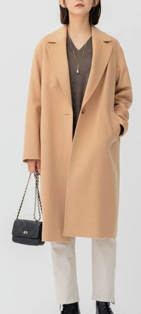 美品 23区（32）ウールカシミヤビーバーチェスターコート