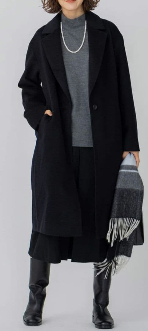 美品 23区（32）ウールカシミヤビーバーチェスターコート