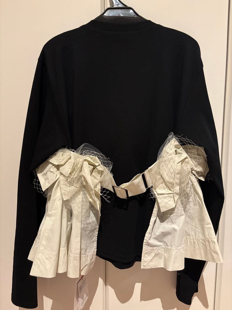 トップス Mixed Fabric Frill Tops