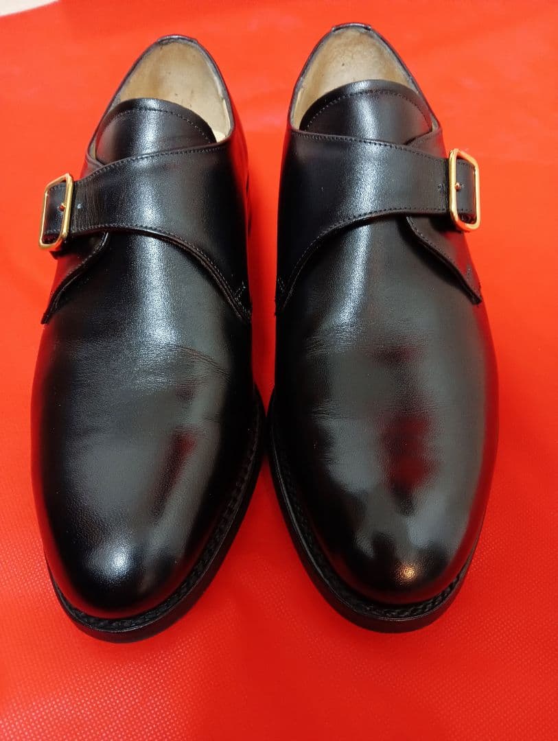 Lloyd footwear ブラックモンクストラップ革靴 25cm.