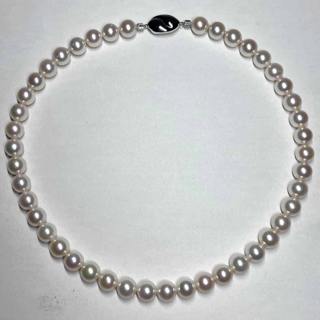 花珠級✨大珠 9.0-9.5mm あこやネックレス サンヨウパール 本真珠 SV