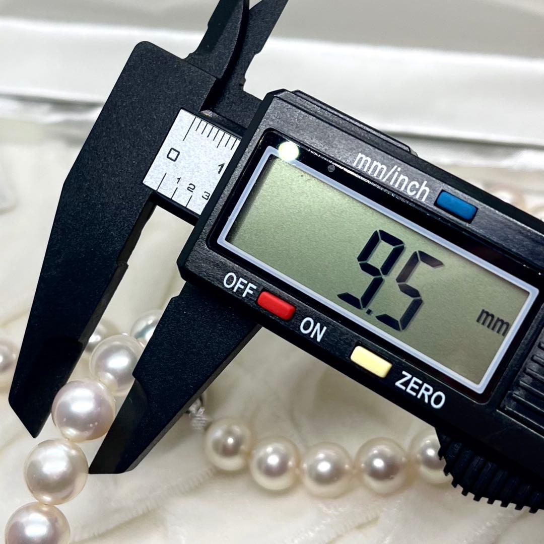 花珠級✨大珠 9.0-9.5mm あこやネックレス サンヨウパール 本真珠 SV