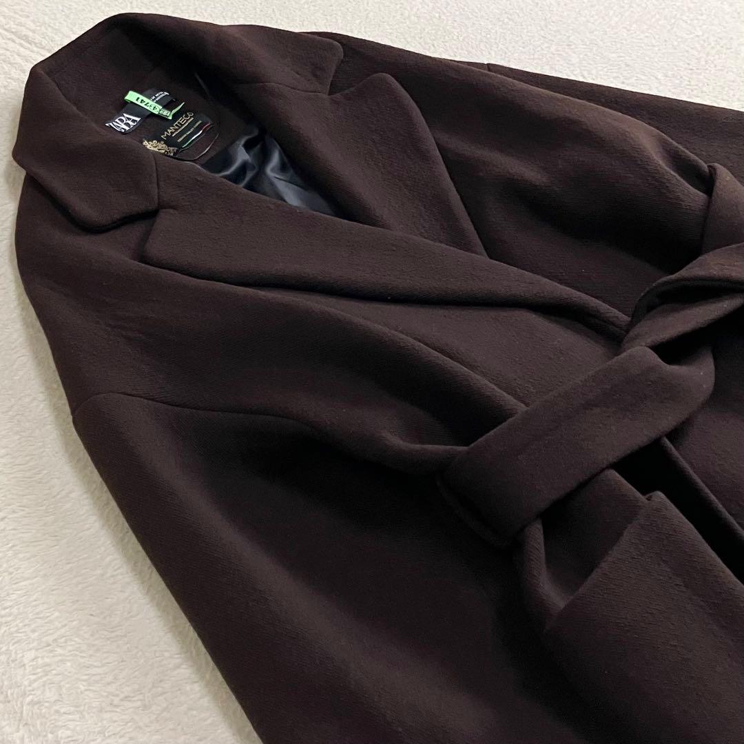 ZARA ザラ　MANTECO ベルト付きロングコート M ブラウン