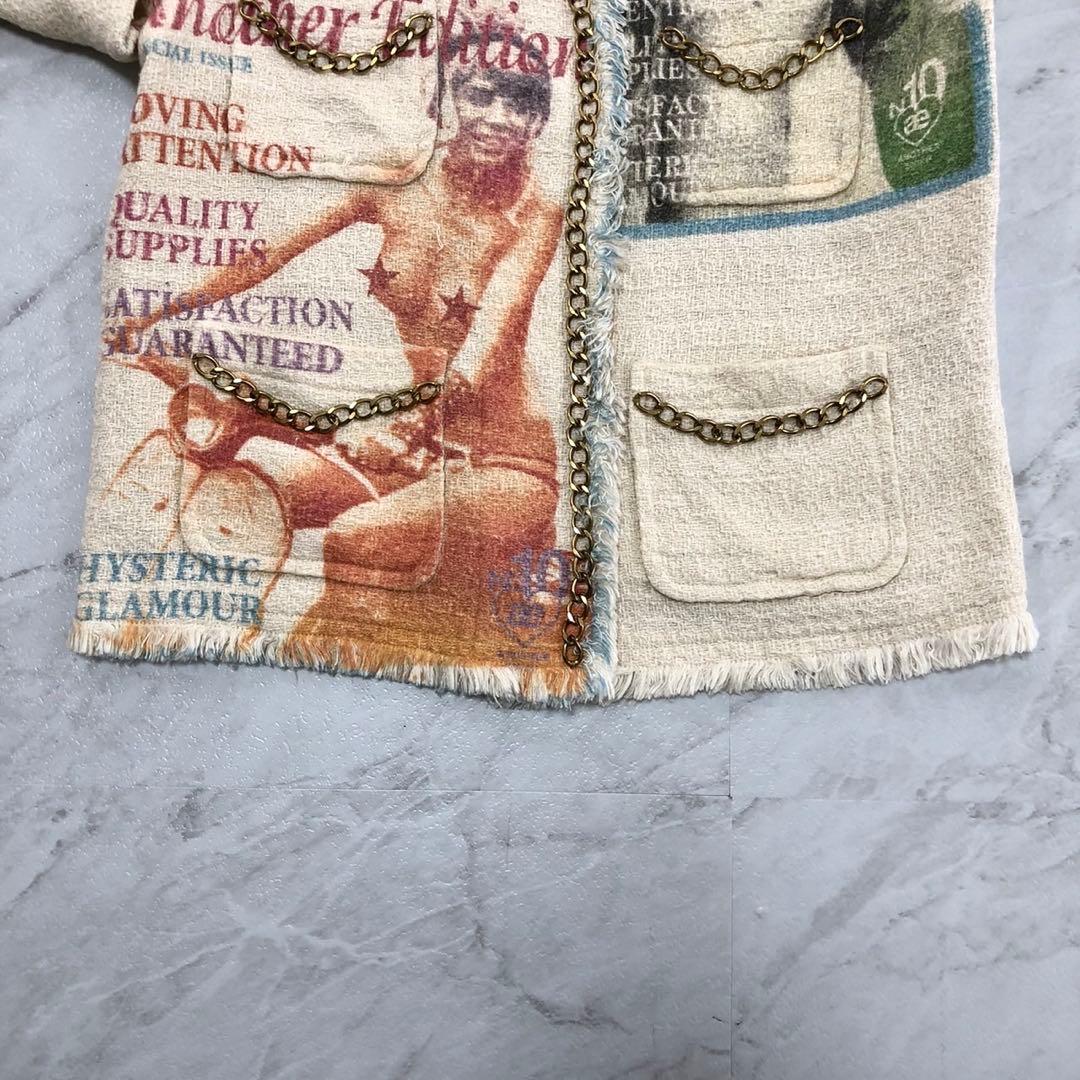 【極美品】 ヒステリックグラマー ツイード ノーカラー ジャケット ヒスガール