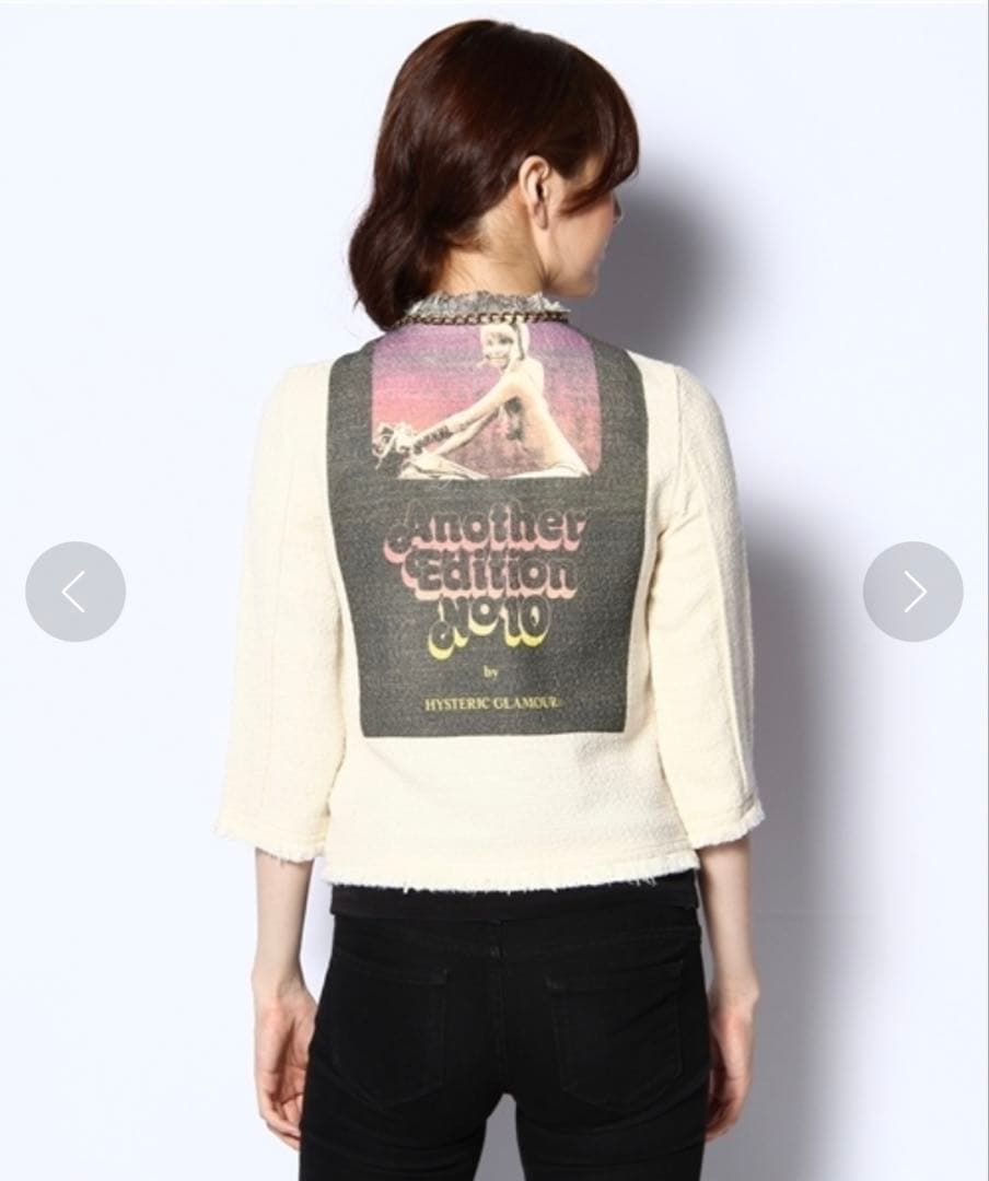 【極美品】 ヒステリックグラマー ツイード ノーカラー ジャケット ヒスガール