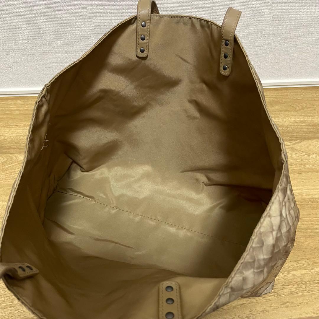 《美品》ボッテガヴェネタ ナイロン×レザー トートバッグ ベージュ系