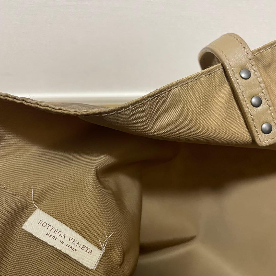 《美品》ボッテガヴェネタ ナイロン×レザー トートバッグ ベージュ系