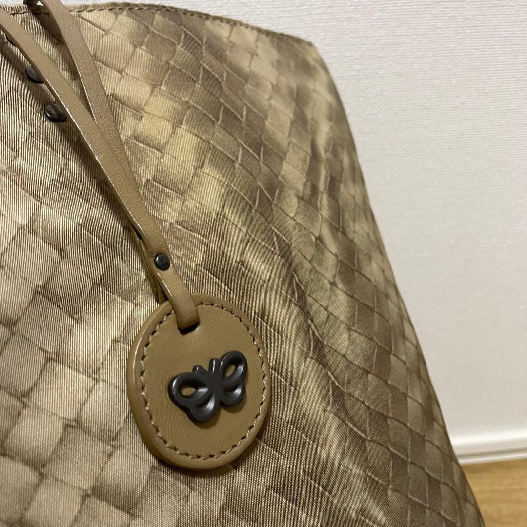 《美品》ボッテガヴェネタ ナイロン×レザー トートバッグ ベージュ系