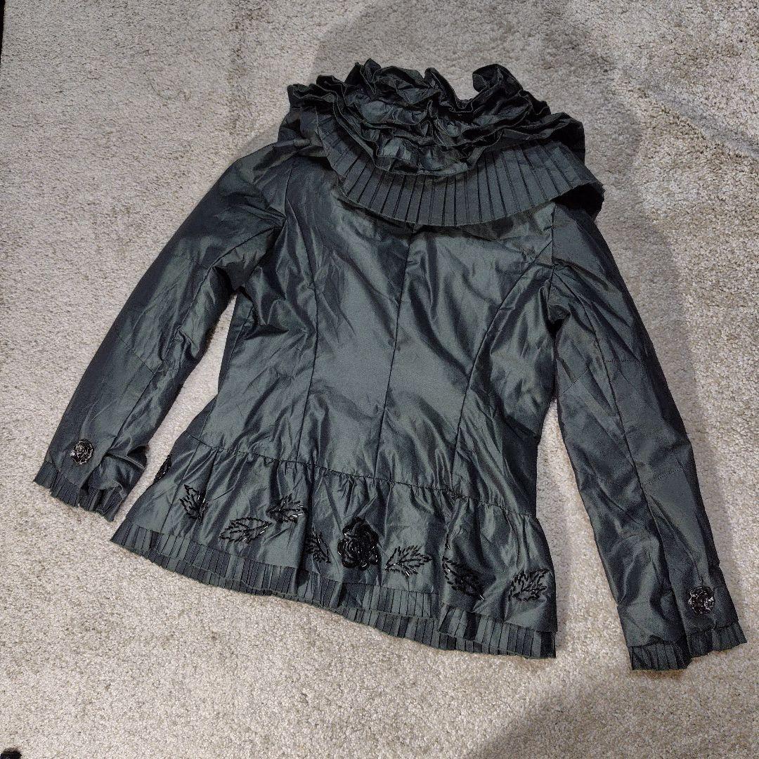 NOKO OHNO 42　ノコオーノ　美品　フリル　ビーズ　薔薇柄　ジャケット