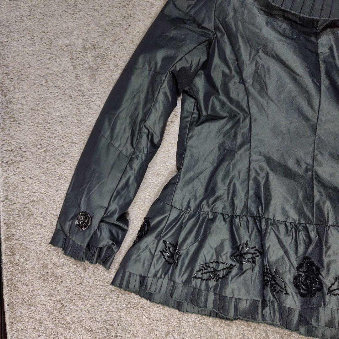 NOKO OHNO 42　ノコオーノ　美品　フリル　ビーズ　薔薇柄　ジャケット