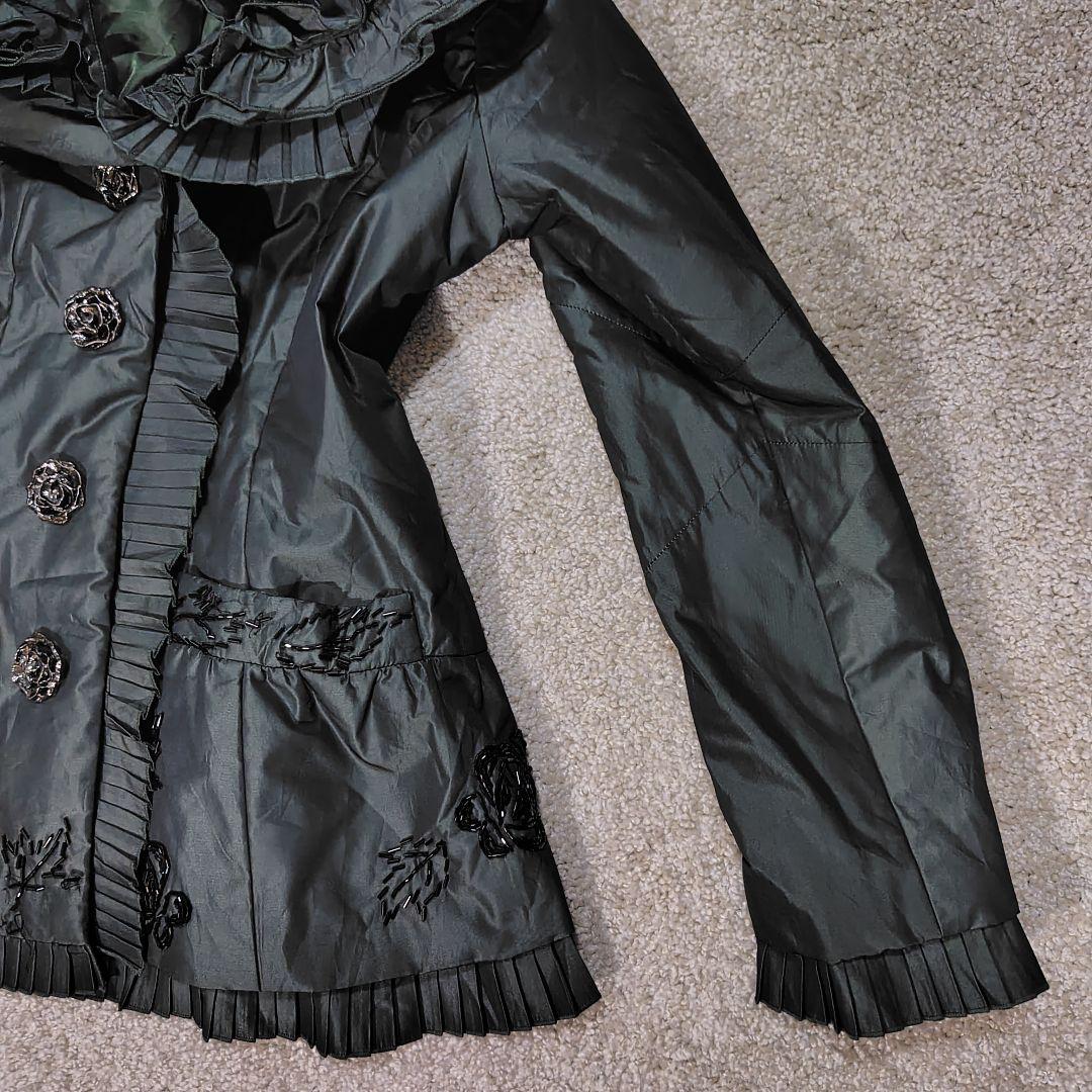 NOKO OHNO 42　ノコオーノ　美品　フリル　ビーズ　薔薇柄　ジャケット