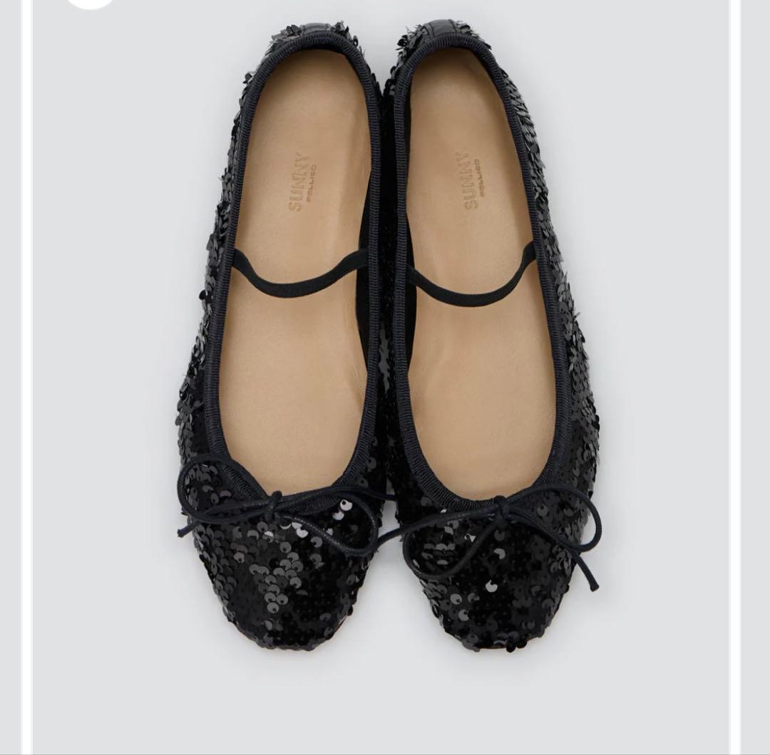 PELLICO SUNNY バレエシューズ ブラック スパンコール　36