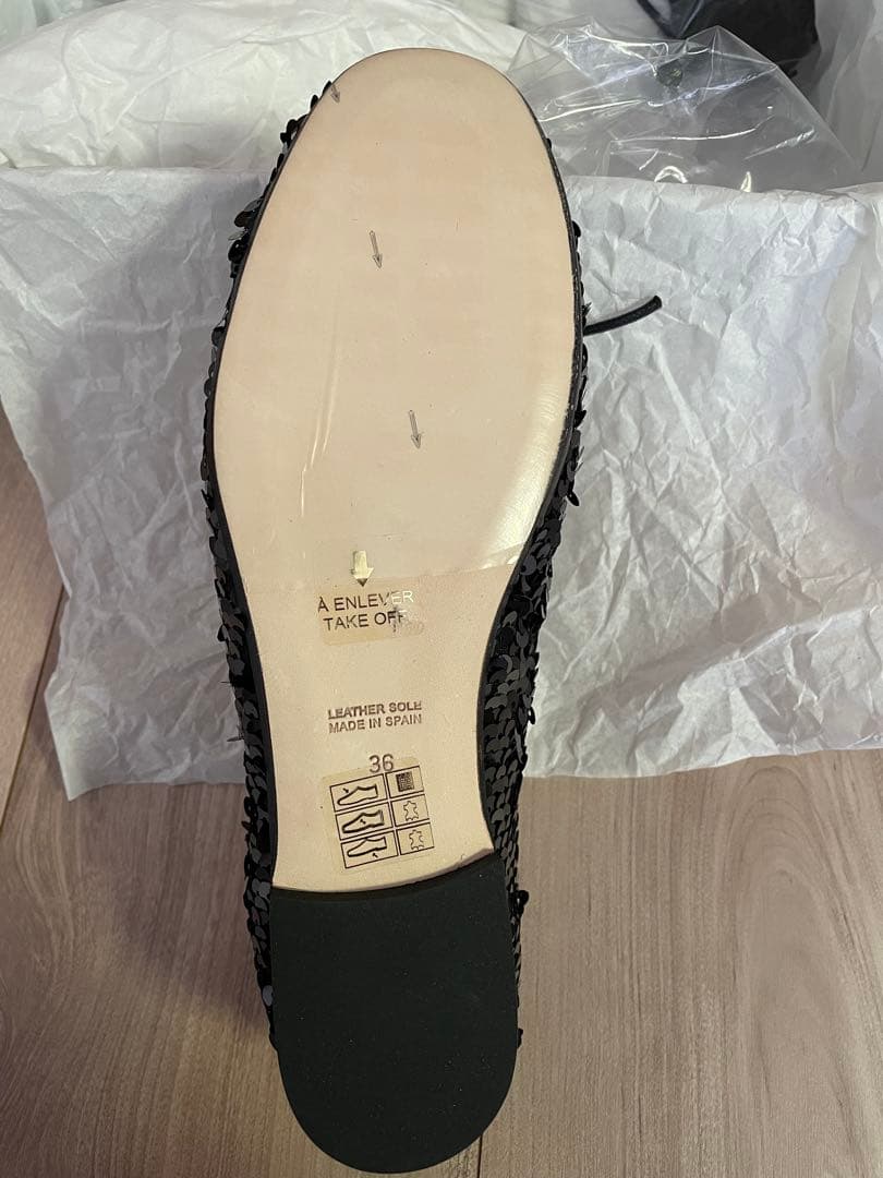 PELLICO SUNNY バレエシューズ ブラック スパンコール　36