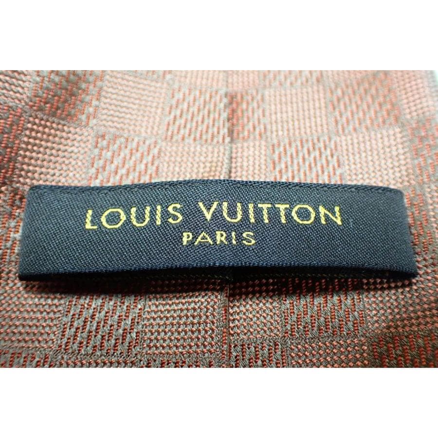 新品 ルイヴィトン ネクタイ SILK100% 格子柄 色:BROWN-ブラウン