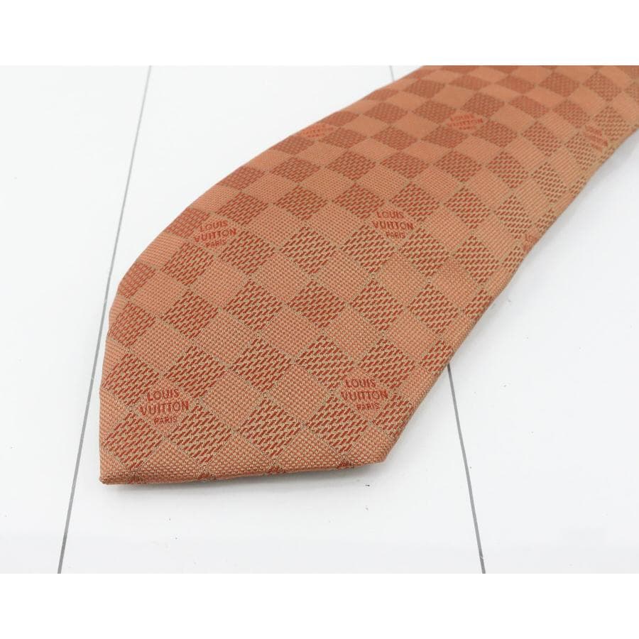 新品 ルイヴィトン ネクタイ SILK100% 格子柄 色:BROWN-ブラウン