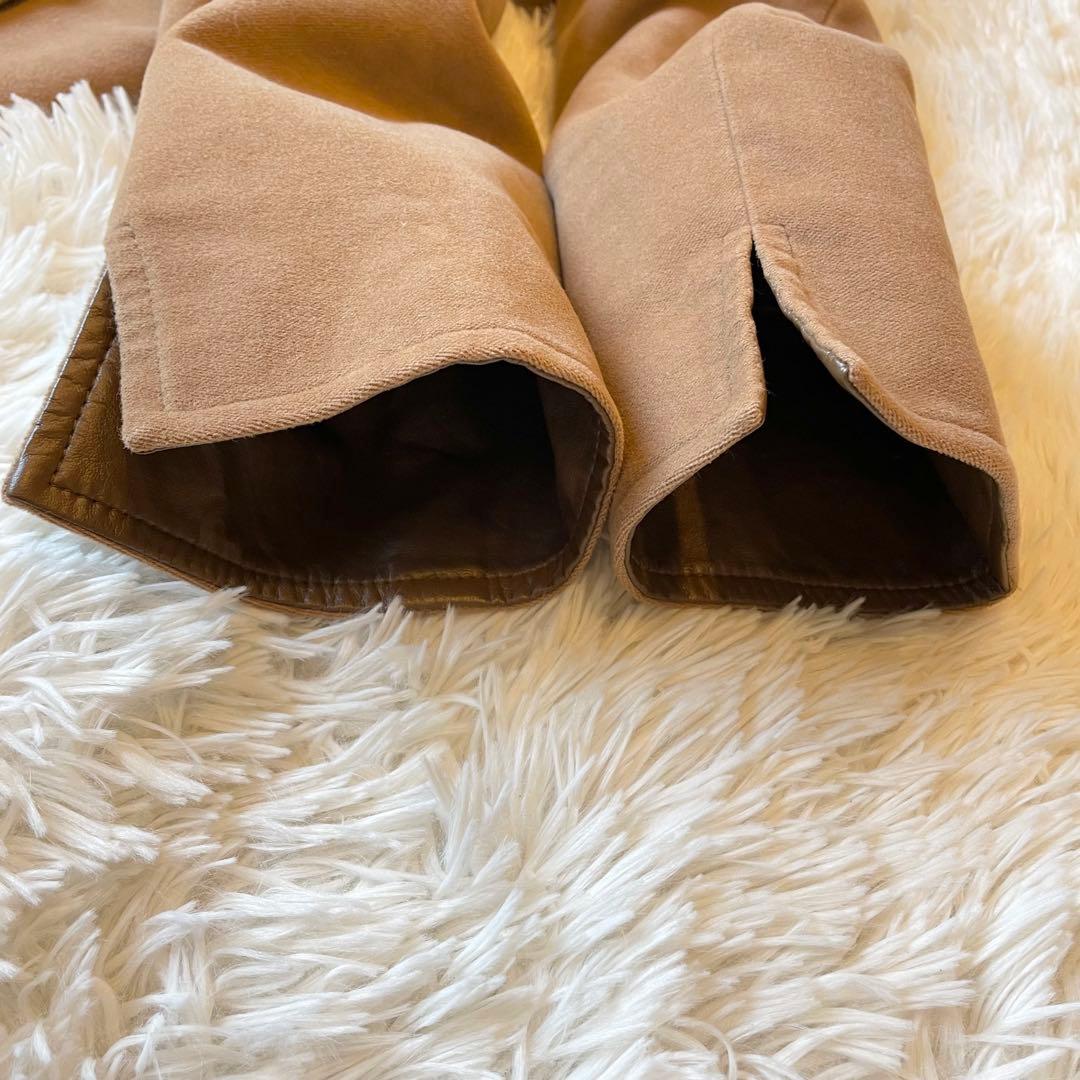 美品✨バーバリー ロンドン L相当 ウールコート 上質ショートコート レザー切替