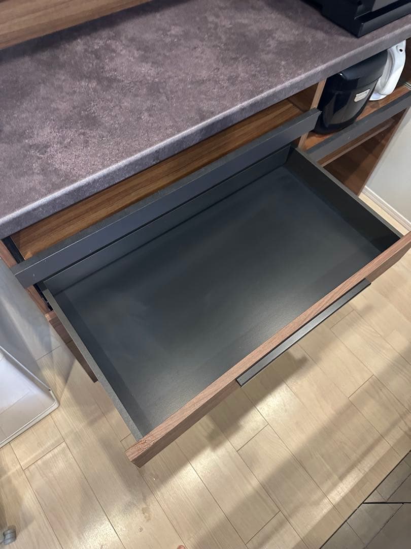 パモウナ 食器棚 キッチンボード 引き戸 キッチン収納 ウォールナット