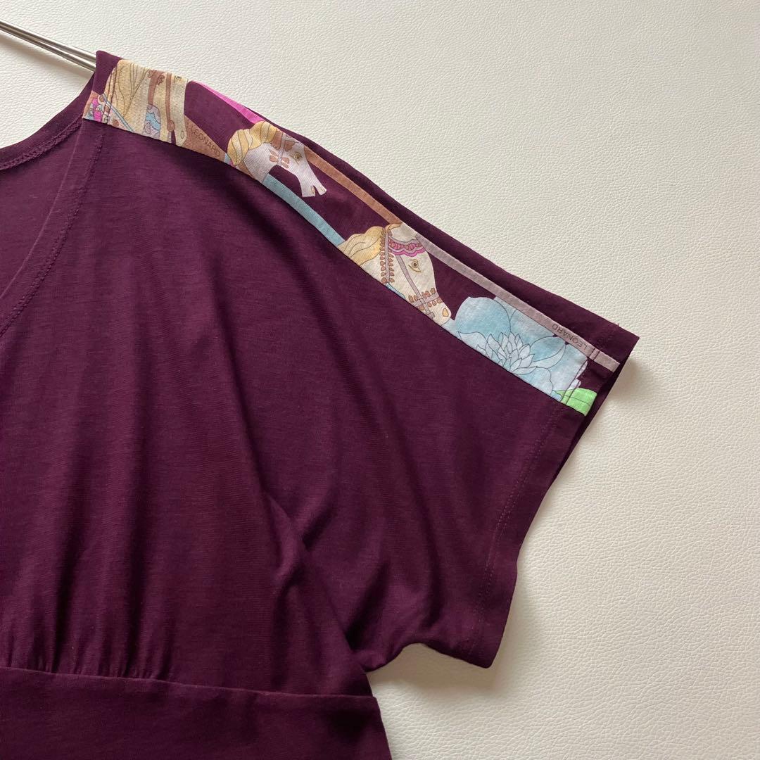 レオナール　チュニック　馬柄　花柄　トリム　38