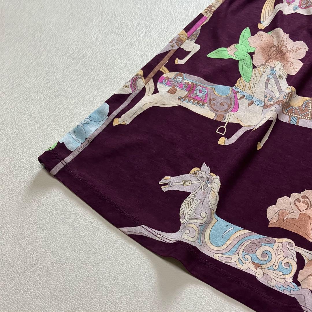 レオナール　チュニック　馬柄　花柄　トリム　38