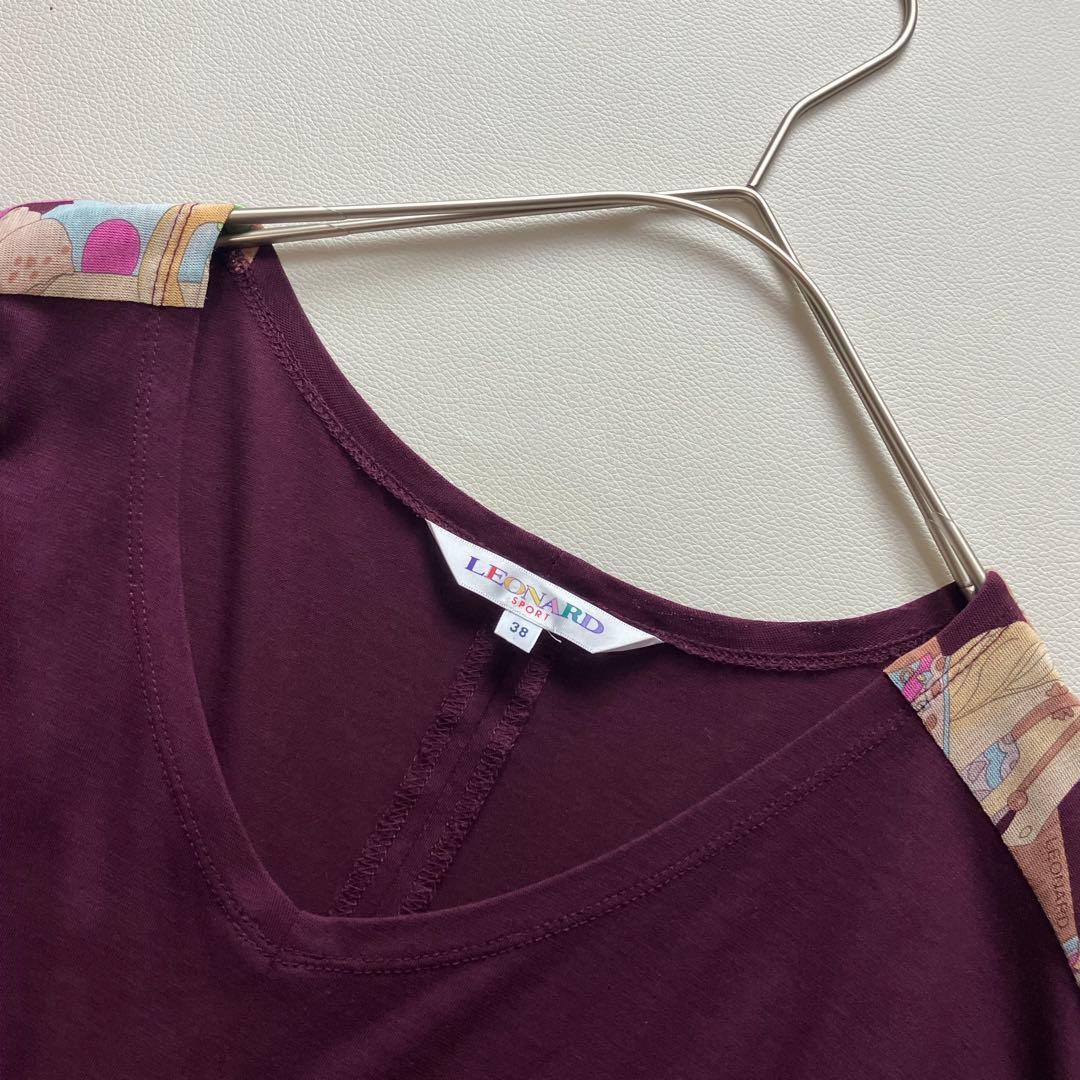 レオナール　チュニック　馬柄　花柄　トリム　38