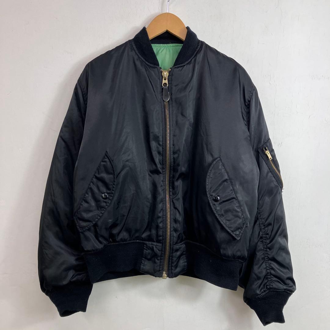 90s MA-1 フライトジャケット リバーシブル 希少グリーン VINTAGE