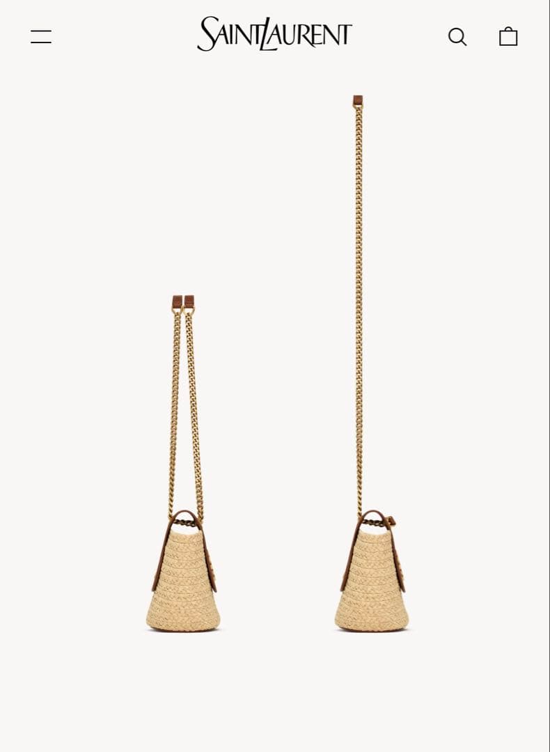 【つくね】サンローランマノンMINIラフィア2wayかごバッグ